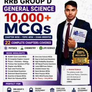 RRB Group D General Science 10000 MCQs PDF Book Cover 2026 by Digi Exam Notes
