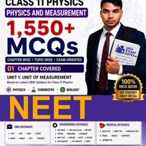 NEET UG Class 11 Physics Unit of Measurement 1550+ MCQs PDF Book Cover by Digi Exam Notes
