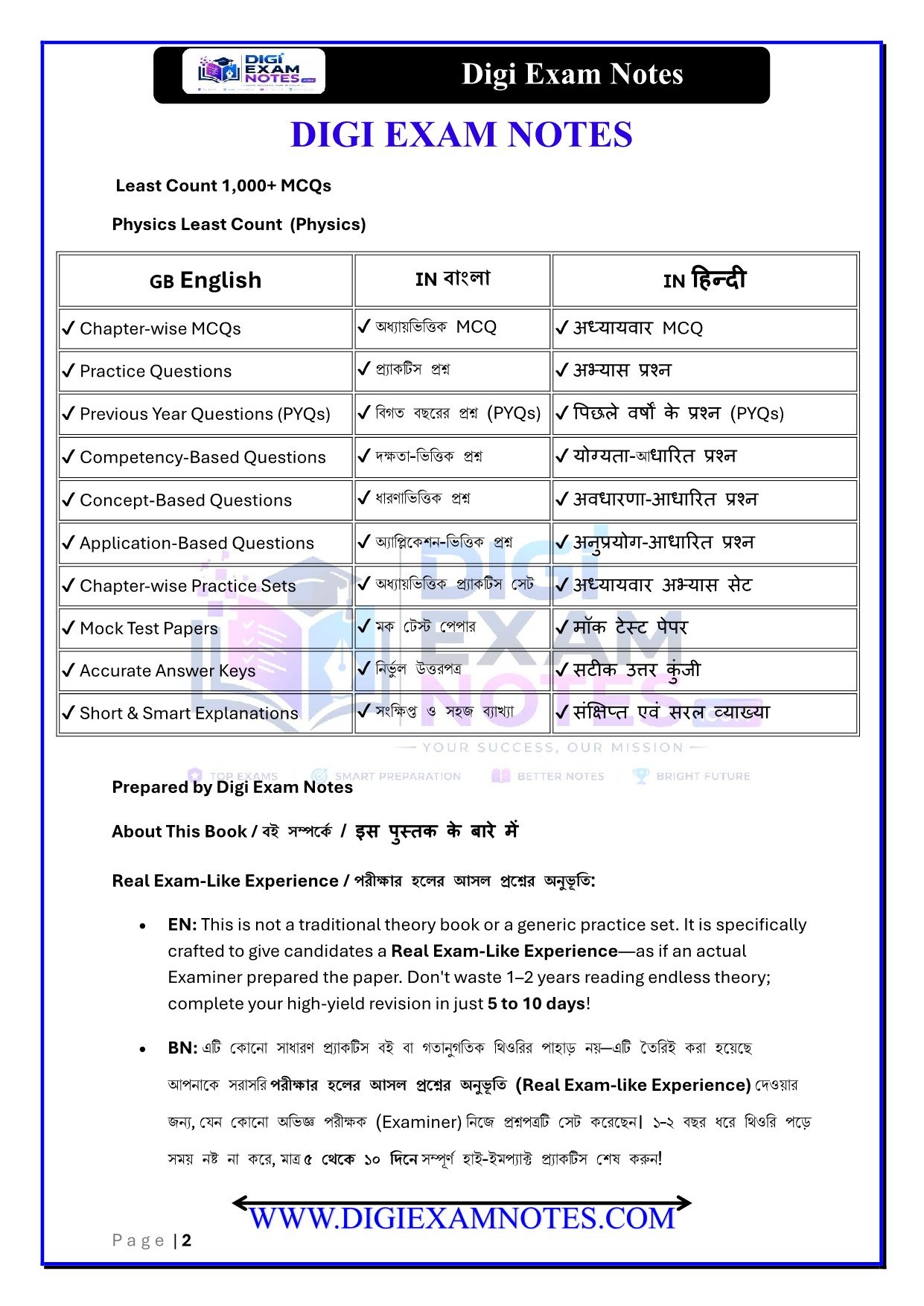 Least Count MCQ Book PDF for Class 11 Physics | Digi Exam Notes